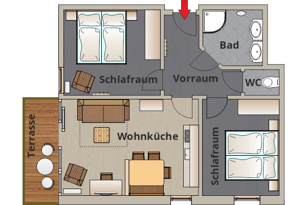 Beispielgrundriss Appartement