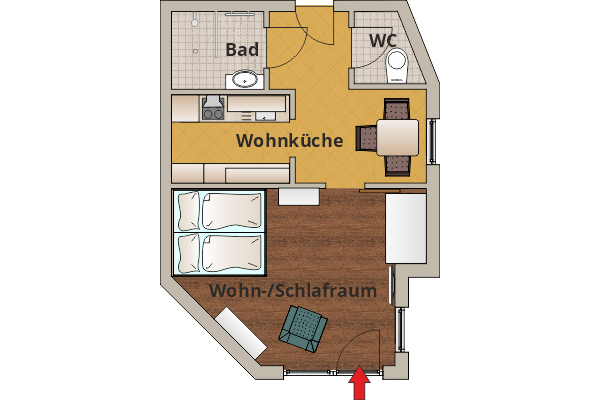 Beispielgrundriss Appartement