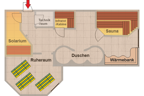 Beispielgrundriss Wellnessbereich