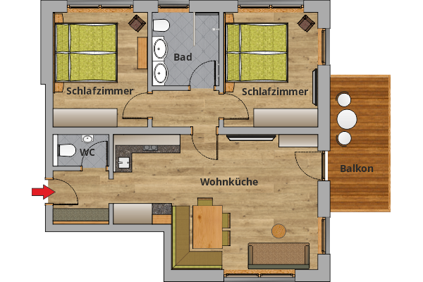 Beispielgrundriss Appartement
