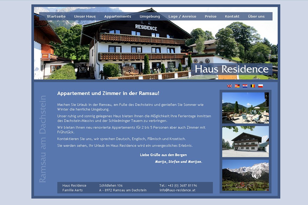 Screenshot haus-residence.at