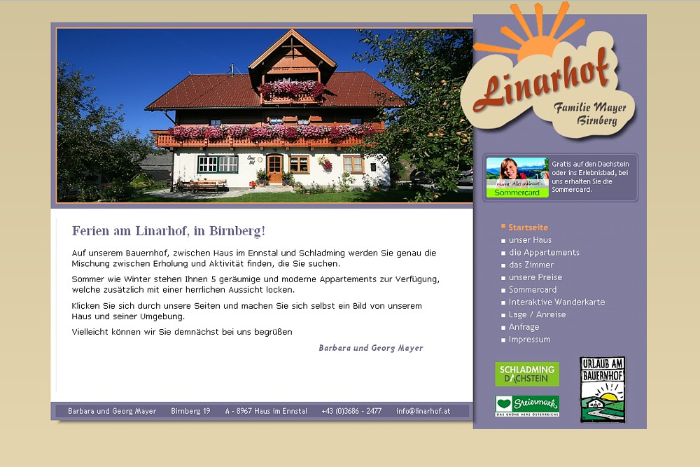 Screenshot linarhof.at