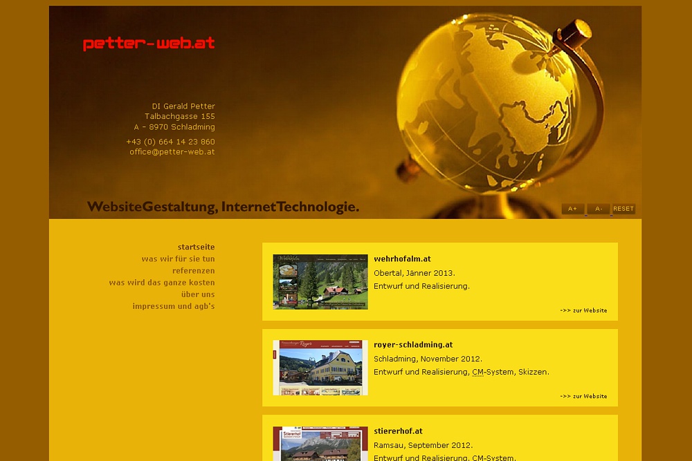 Screenshot petter-web.at