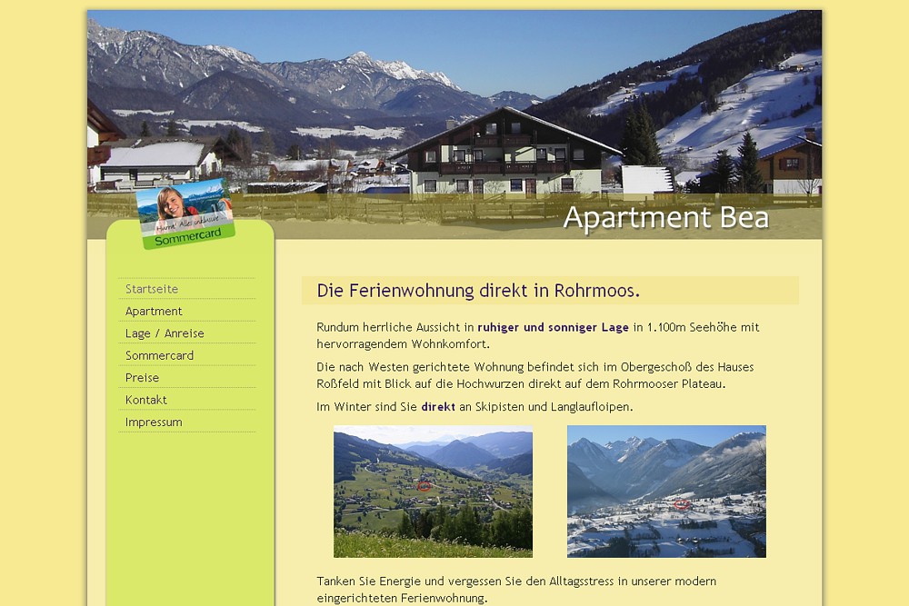 Screenshot apartment-bea.at