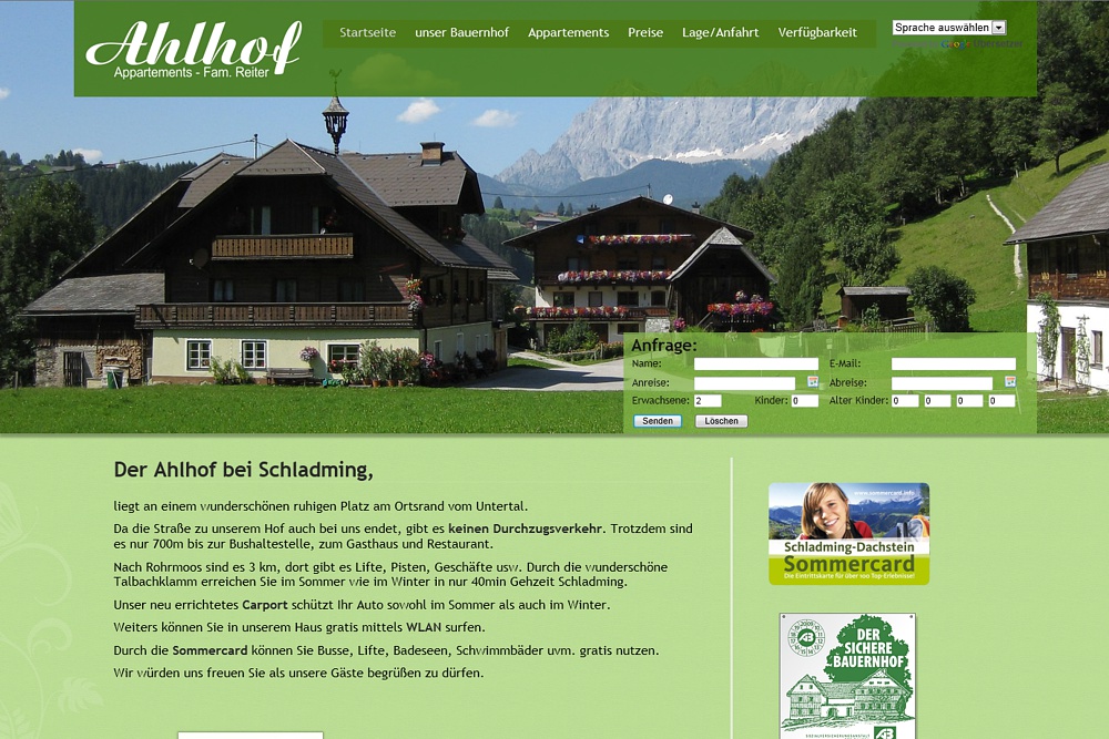 Screenshot ahlhof.at