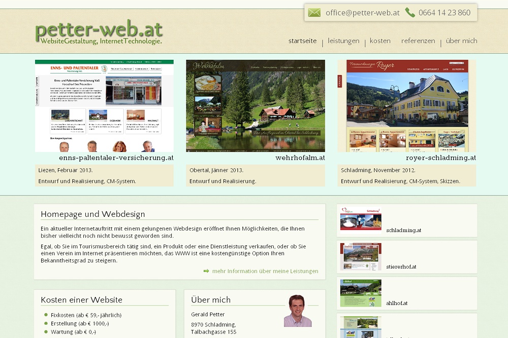 Screenshot petter-web.at