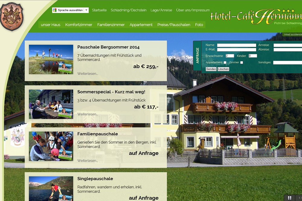 Screenshot cafe-hermann.at