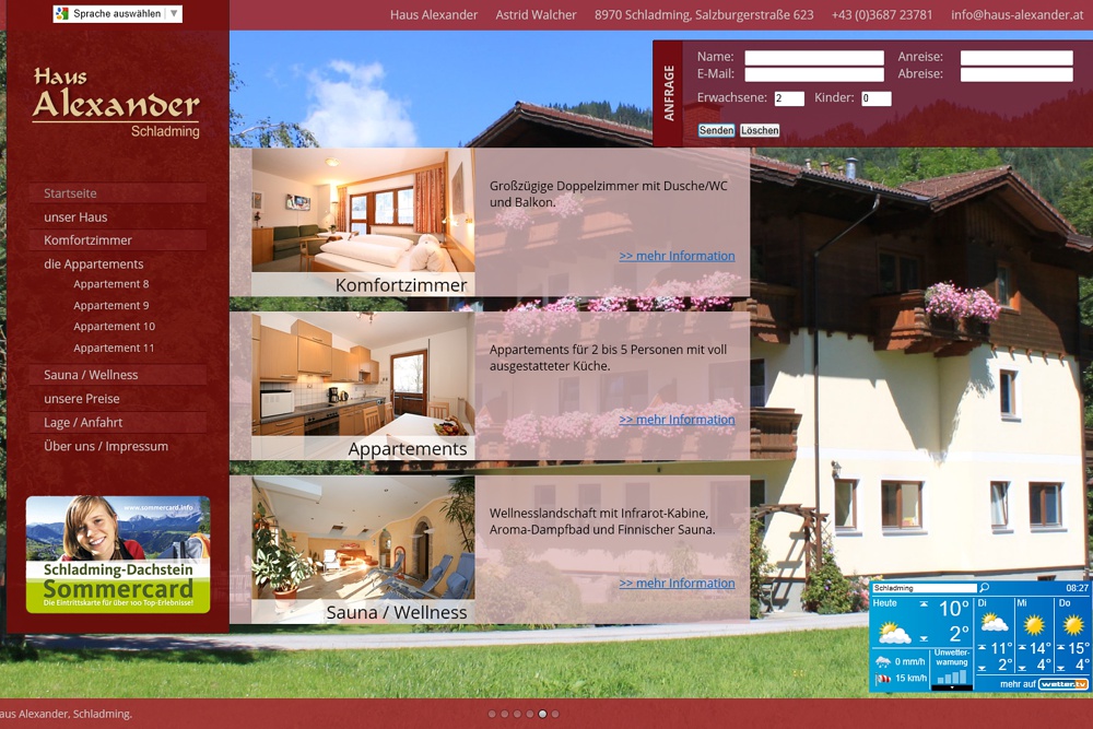 Screenshot haus-alexander.at