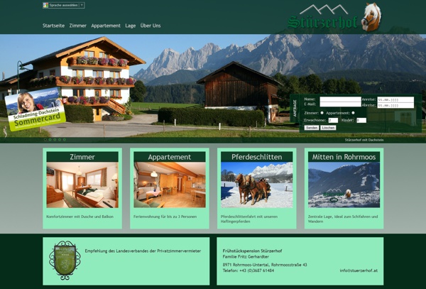 Screenshot stürzerhof.at