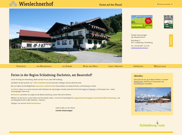 Screenshot wieslechnerhof.at