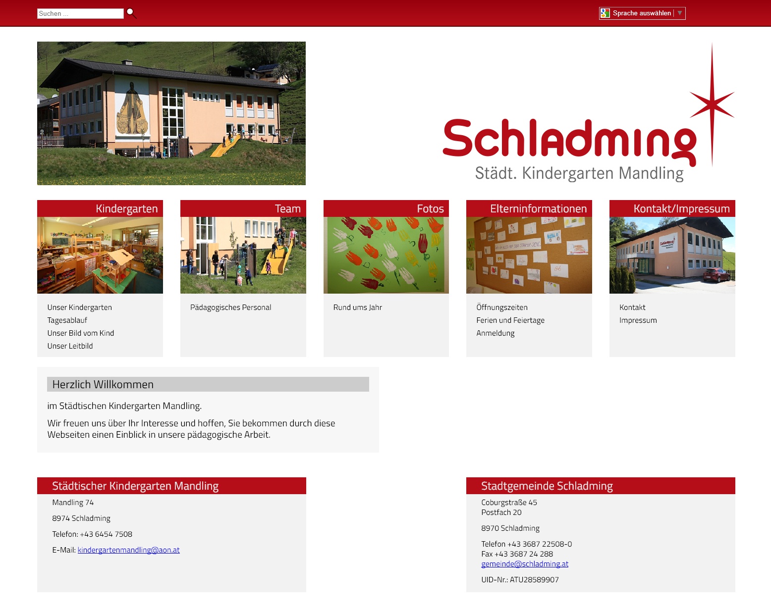 Screenshot kiga-mandling.schladming.at