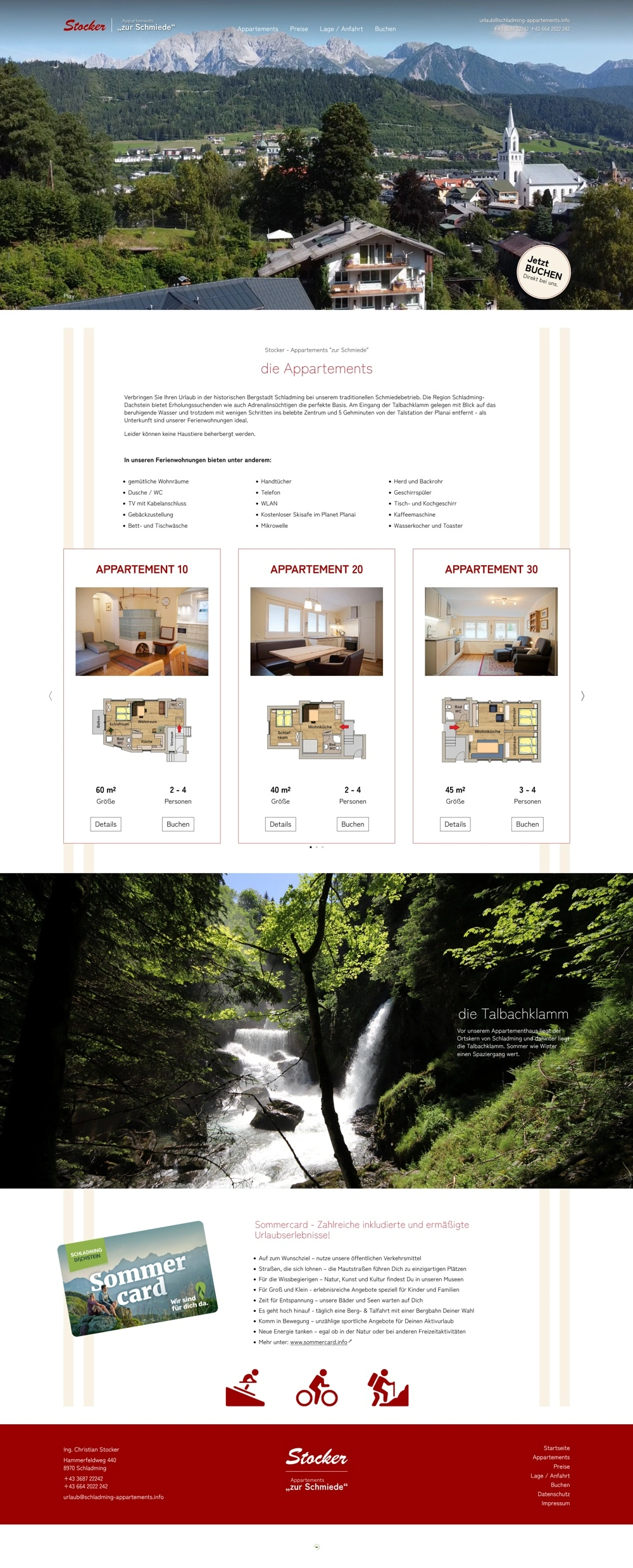 Screenshot schladming-appartements.info