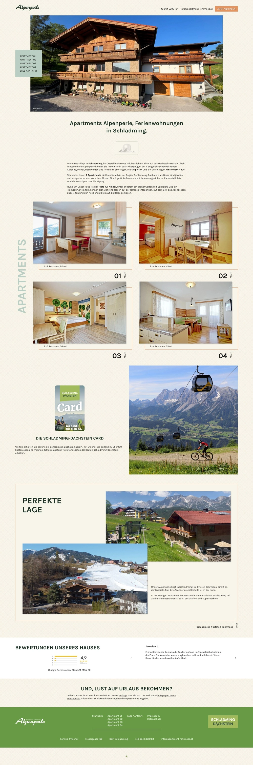 Screenshot apartment-rohrmoos.at